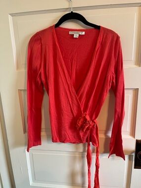 Nougat London Coral Wrap Blouse with Side Tie